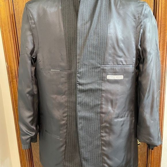 Arnold Brant Grey Pinstripe Suit Jacket and Pants Size 44R - Picture 9 of 16